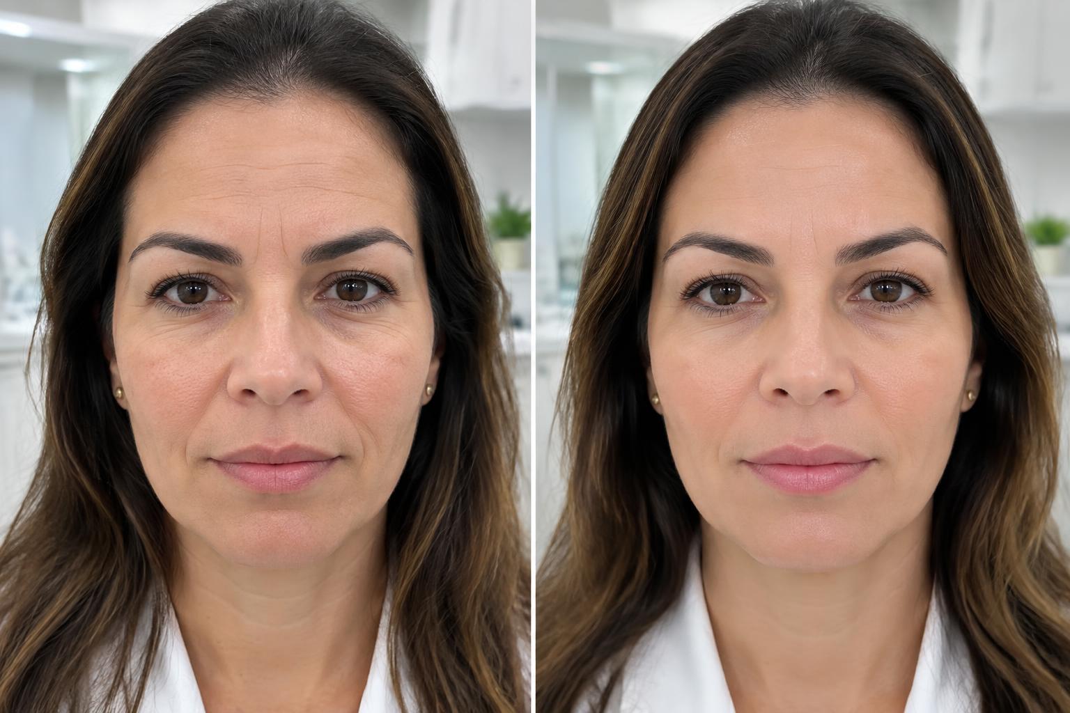 Botox e microagulhamento, resultado ilustrativo