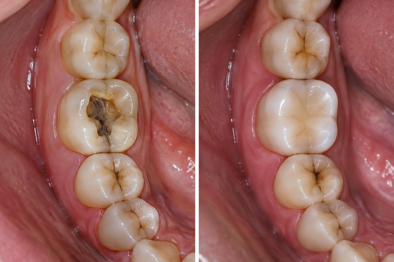 Endodontia (canal) e restauração, resultado ilustrativo
